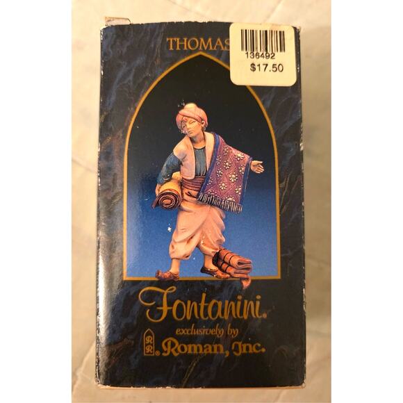 Fontanini Roman THOMAS Rug Merchant 5" Nativity Box & Card - Picture 1 of 6